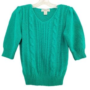 Vintage Victoria Jones Green Short Sleeve Sweater